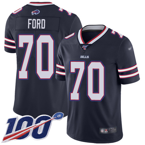 Men Buffalo Bills #70 Cody Ford Limited Navy Blue Inverted Legend 100th Season NFL Jersey